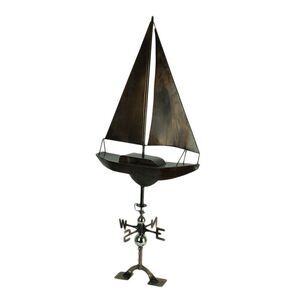 Antique Copper Finish Metal Sailboat Weather Vane with Roof Mount